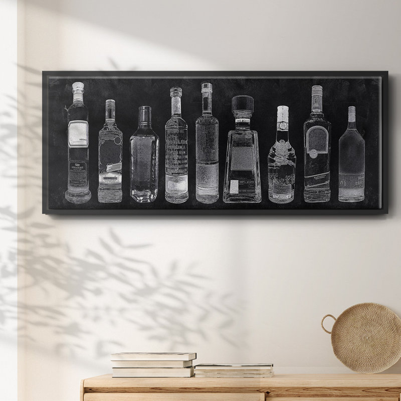 Bar Cart- Framed Canvas