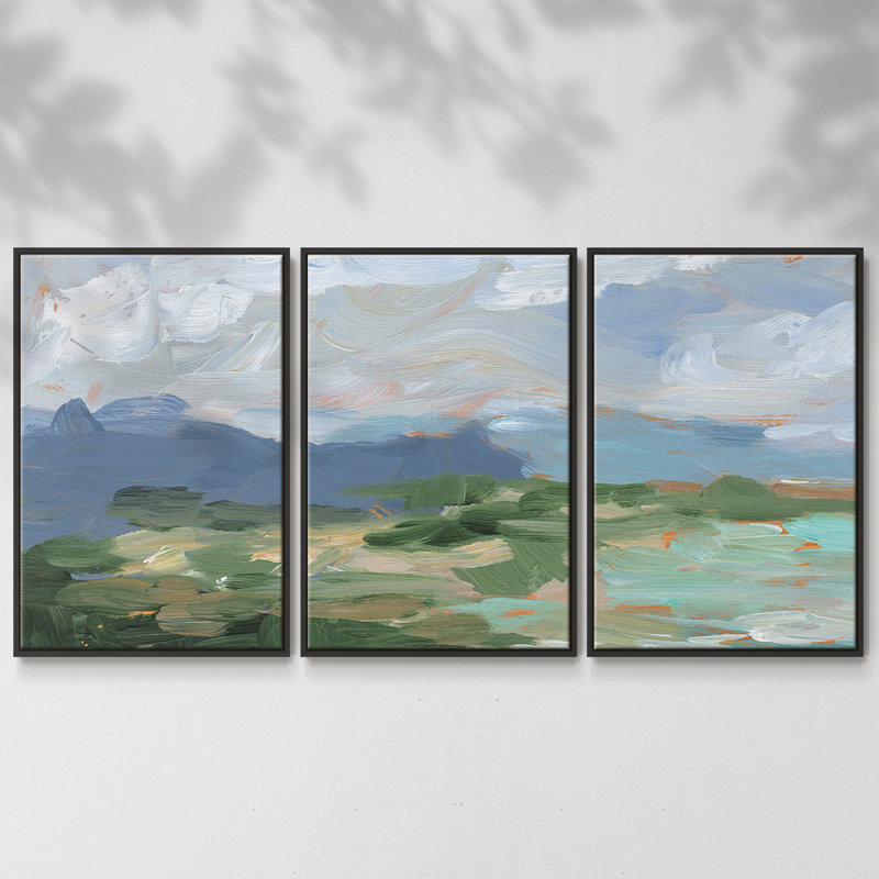 " Painter's Composition Study I " 3 - Pieces, Black, 40" H x 78" W 