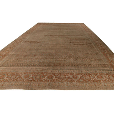 13x20 Light Brown and Rust Anatolian Turkish Tribal Rug