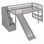 Lit mezzanine simple avec deux tiroirs et glissade-1789061990