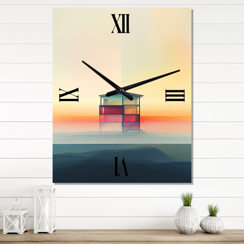 Minimal Beach House I - Horloge murale plage, Petit