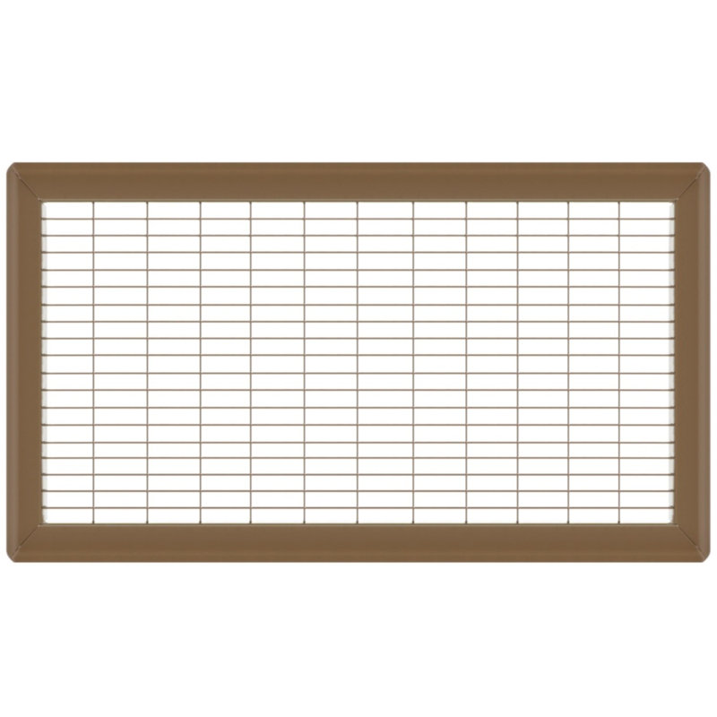 Gril de plancher brun de gros calibre, H 0,9 po x l 10 po x L 24 po