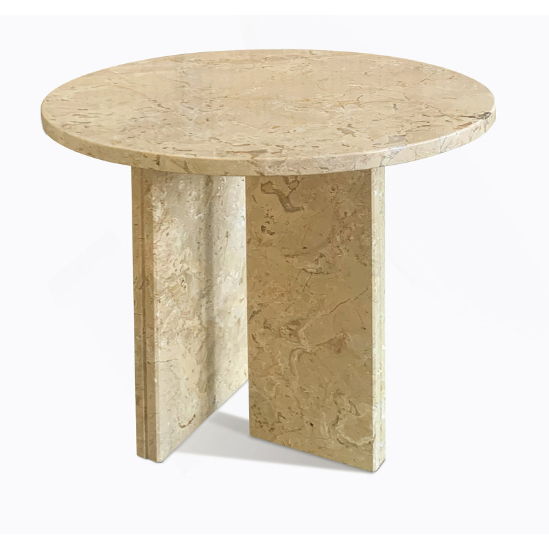 Table basse, petite table, table de salon et pierre naturelle Glod, Beige