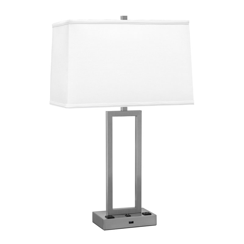 Rugged Rectangles Metal USB Table Lamp