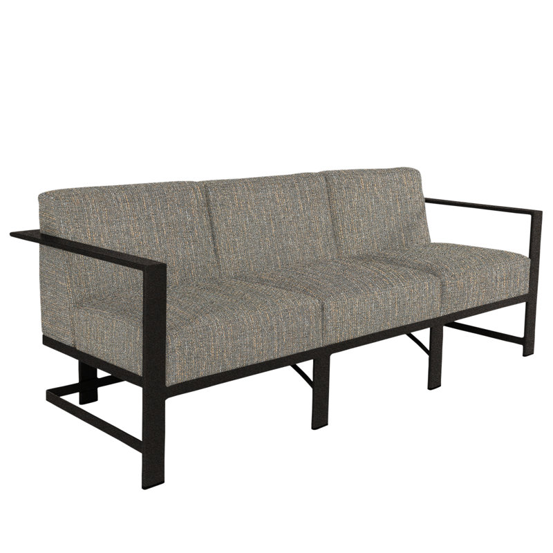 Studio Outdoor 3 - Seat Patio Sofa, Sahara Cafe, Carbon Black
