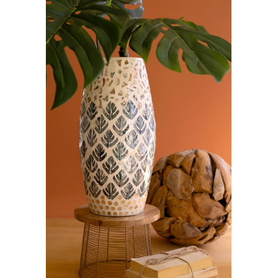 Vase en bambou filé avec coquille de Capiz DÉTAIL # 2