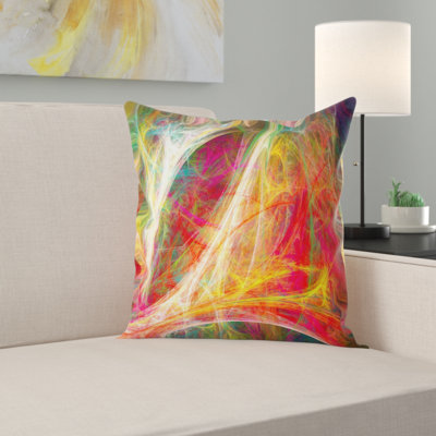 Mystic Red Fractal - coussin imprimé abstrait