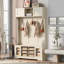 Arbre d'entrée beige avec banc, style transitionnel moderne pour les couloirs et les entrées