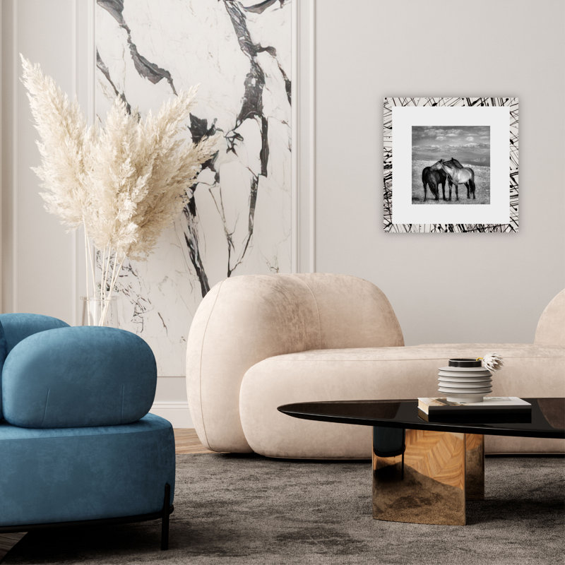 Cadre mural Arco Mist Splash, Blanc/Noir, L 20 po x H 20 po