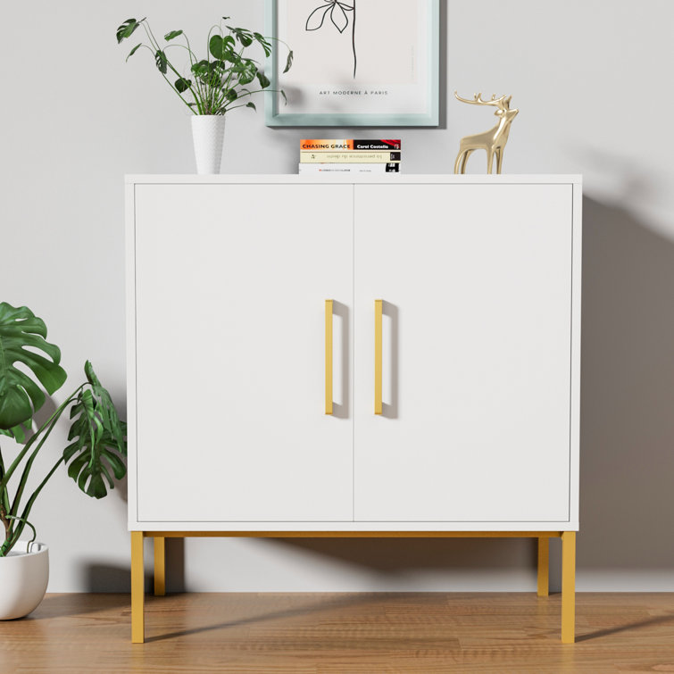 Myroslav Accent Cabinet - White and Gold