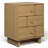 3-Drawer Nightstand, Solid Wood, Natural Oak Finish