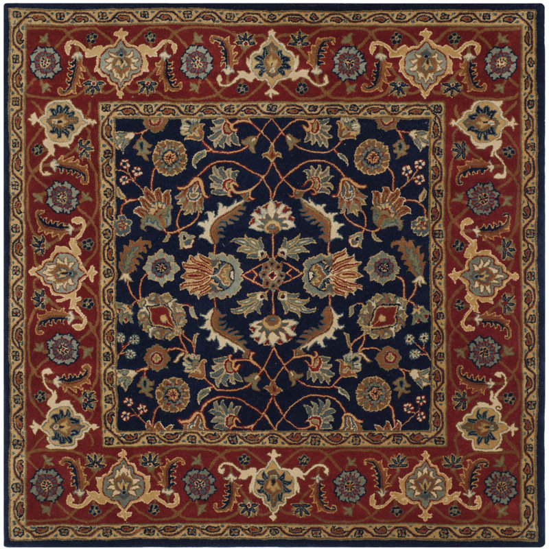 Tapis oriental en laine touffeté à la main Colliers, Carré 7 pi