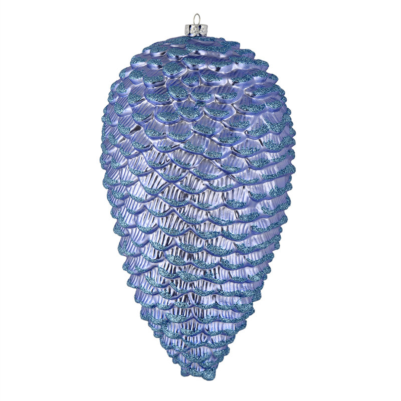Ornement de Noël mat en forme de pomme de pin scintillante mat, Lilas