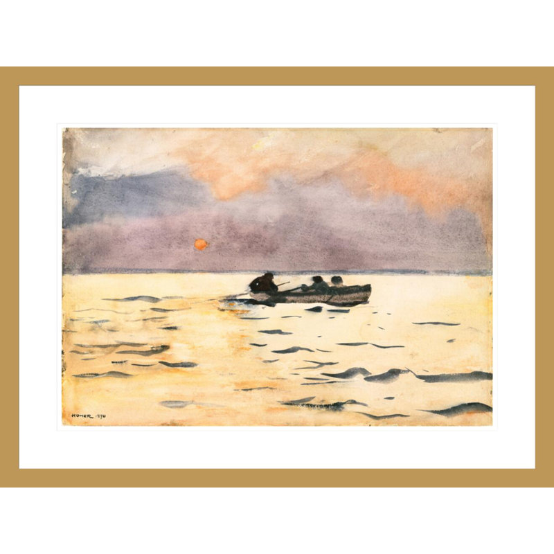 «Rowing Home» par Winslow Homer, impression giclée encadrée, H 22,4 po x l 29,5 po