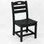 Ensemble bistro 3 pièces en PEHD noir avec table ronde et 2 chaises, noir