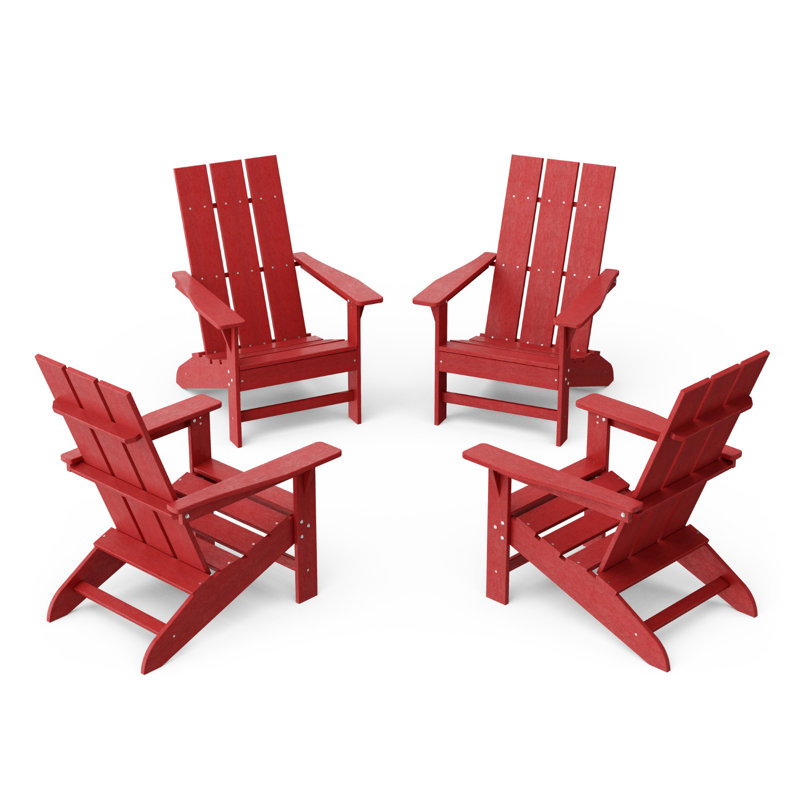 Freedom 4-Piece Modern Adirondack Conversation Set, Cardinal Red