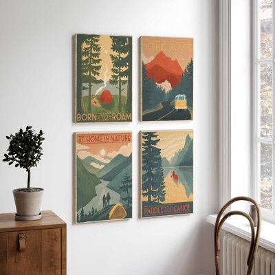 «Back to Nature», ensemble de 4, reproduction sur toile