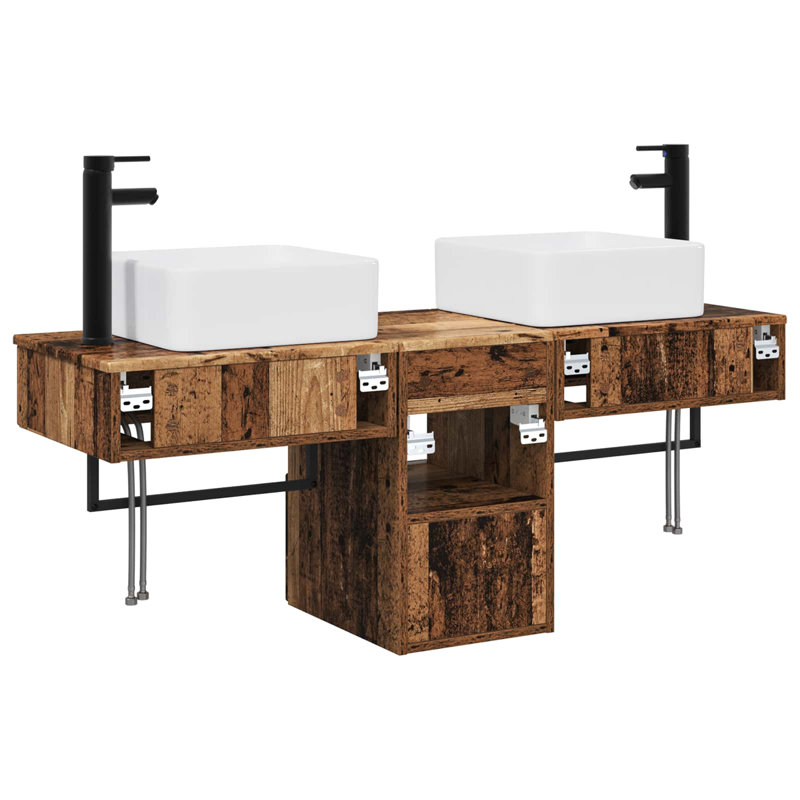 Bathroom Furniture Suite, Dark Wood
