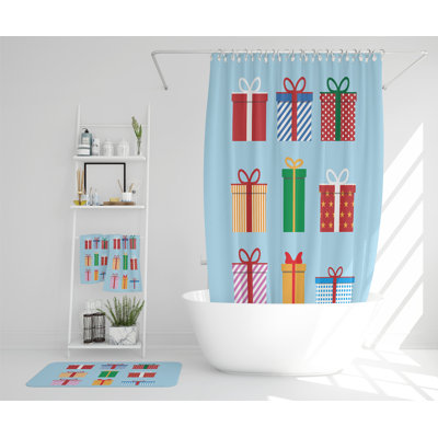 Nazmeen Polyester Shower Curtain Set