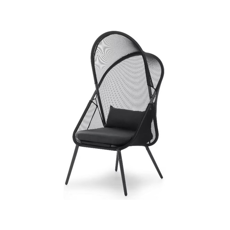 Chaise moderne pliable de 34 po de largeur, noir, Noir