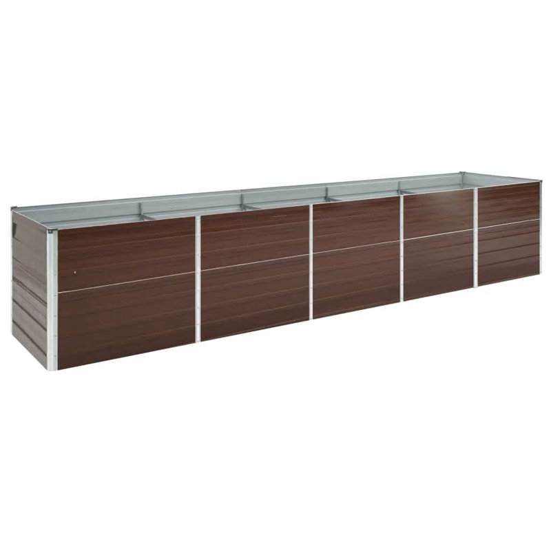 Nichols Handmade Metal Raised Garden Bed, Brown