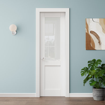 Porte pleine 24 x 80 po, vitrage dépoli, demi-vitrage, apprêté, porte de garde-manger, porte de chambre, porte de chambre, porte de placard