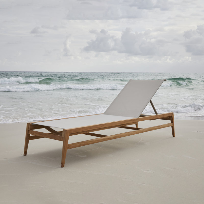 Coast Reclining Chaise Lounge, Natural Teak/Canvas Sling