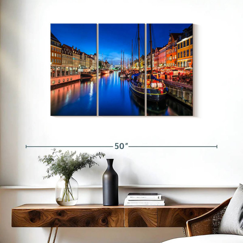 Bateaux à Nyhavn, H 24 po x l 38 po