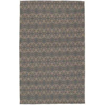 Tapis gris noué la à la main damassé Reynosa