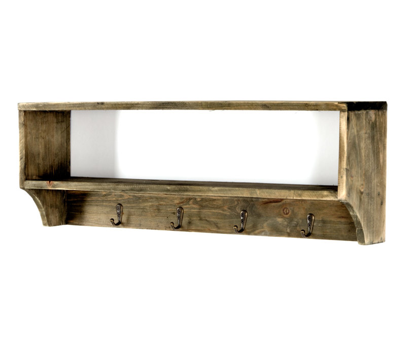 Maria Solid Wood 4 - Hook Wall Mounted Coat Rack