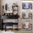 17" Round LED Mirror Vanity Table+Cushioned Stool-784137889