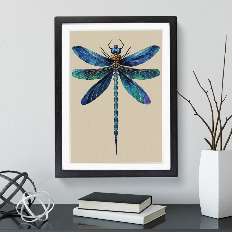 View of a Dragonfly - Framed Print, Black Framed, 46cm H x 34cm W x 2cm D