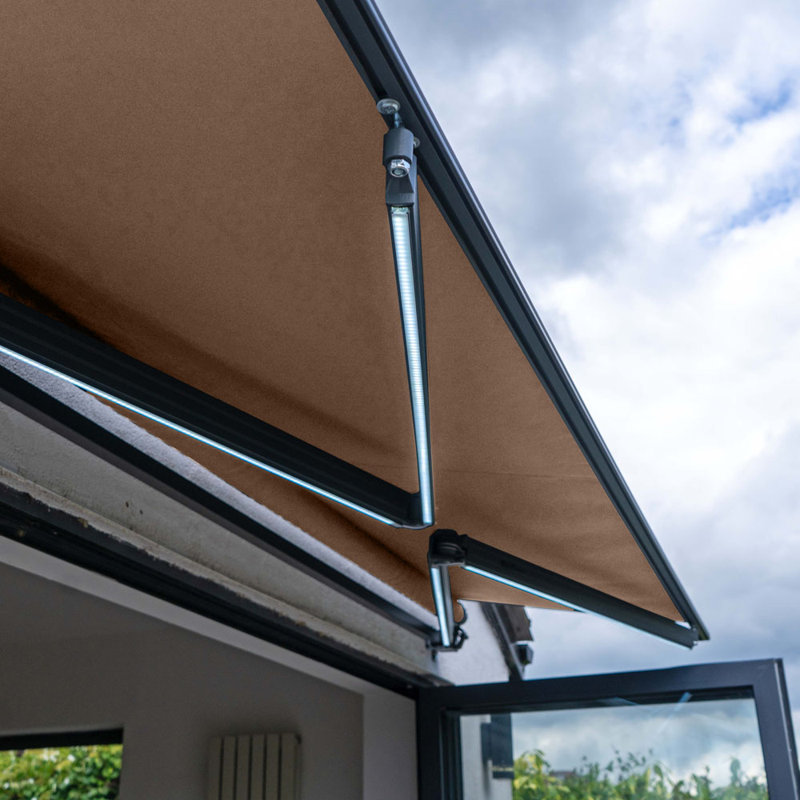 Dakota Fields 3m x 2.5m LED Retractable Awning, Beige