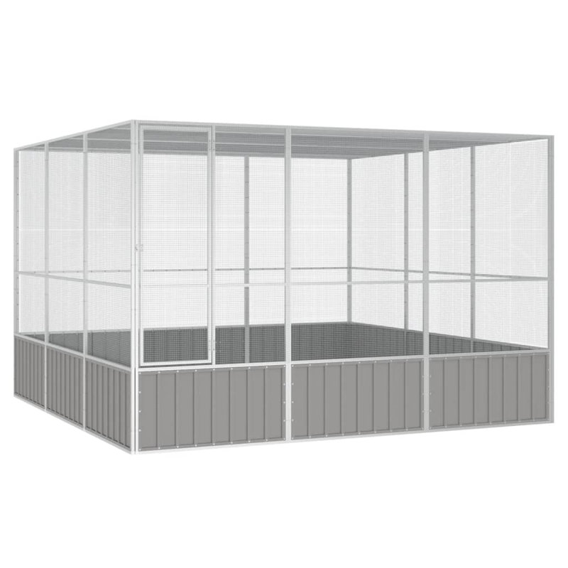 Dariona 83.3'' Steel Flat Top Flight Cage, Gray