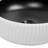 16 in. Round Vessel Bathroom Sink in Matte Black and Textured White Ceramic