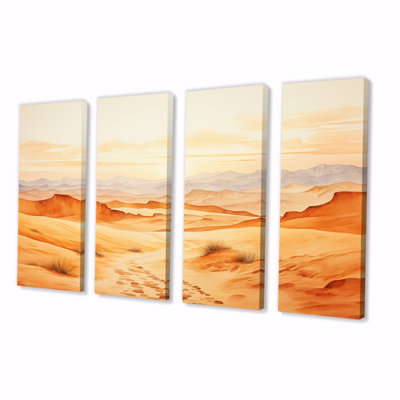 Paysage désertique de dunes de sable en Afrique IV - Désert, ensemble d'art mural 4 pièces