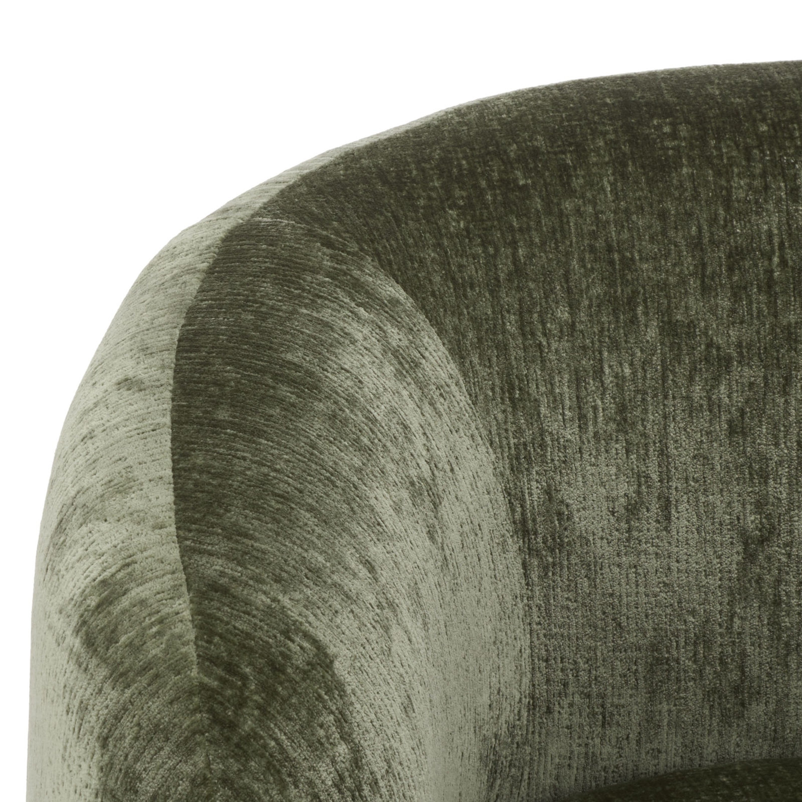 Solace Upholstered Barrel Chair, Olive Green Chenille
