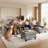  143.7" Chenille Modular Sectional Sofa With Storage Ottoman, Washable Cushion Covers, Padded Armrests, Extra-Thick Deep Cushions, Tool-Free Assembly, Gray-640158213