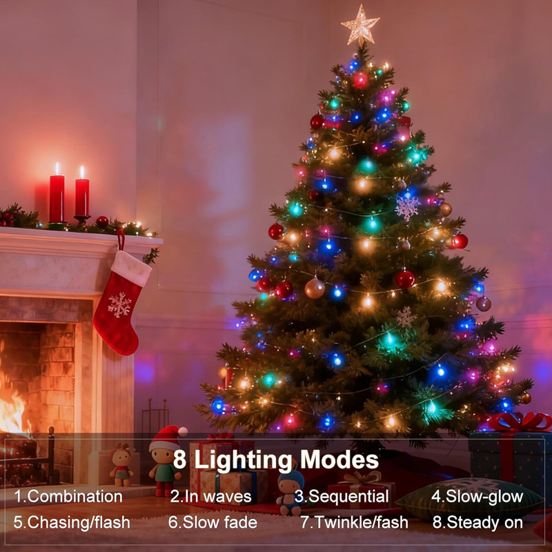 4 Pack Dark Green Wire Rgby String Lights 16.5ft