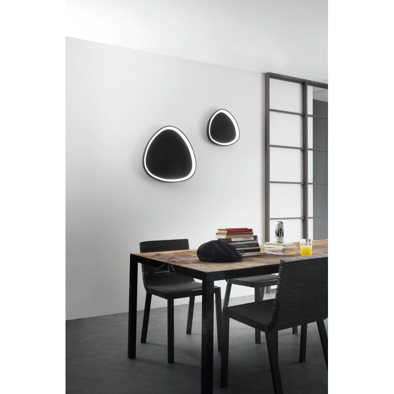 Azella LED Flush Mounted Sconce, Black, 45cm H x 45cm W x 7cm D