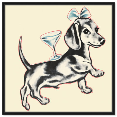 Adorable décoration murale en toile Martini Pup II par Art Remedy