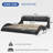 Led Bed Frame With Charging Ports And Headboard Modern Low Profile Platform Bed Frame With Led Lights Wave Like Curve Led Bed Frame,wood Slats Support,easy Assembly,black-52728583