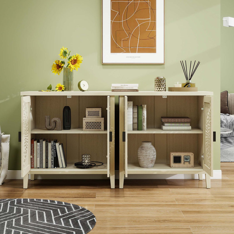 Armoire décorative creuse à 2 portes avec tablette réglable