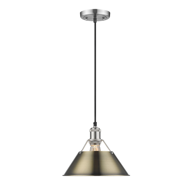 Weatherford 1 - Light Pendant, Pewter, 130" H x 10" W x 10" D, Aged Brass