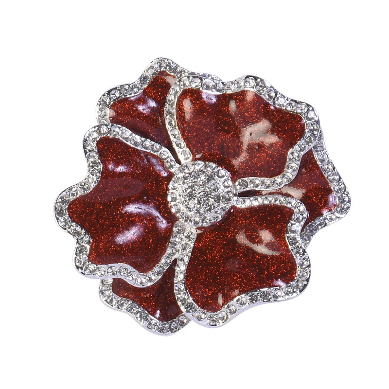 Crystal Flower Napkin Ring, Red Sparkles
