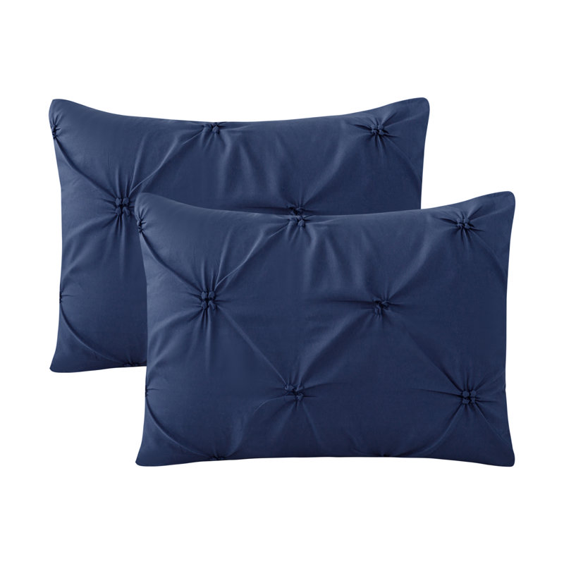 8pc/10pc Pintuck Bed-in-a-Bag, Navy, Full Comforter + 10 Additional Pieces