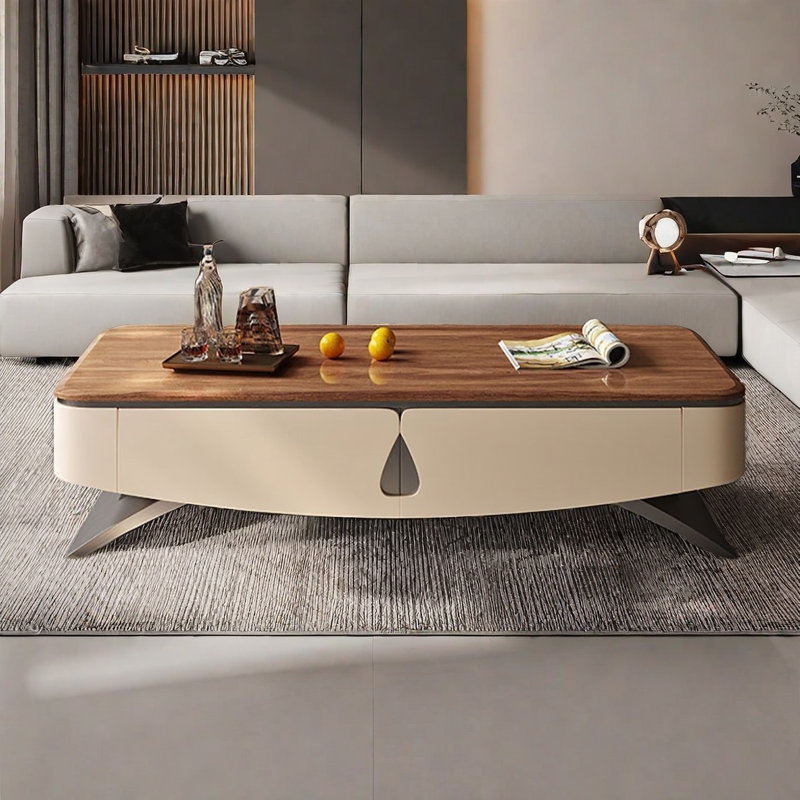 Simple light luxury coffee table, 15.7" H x 55.1" L x 31.5" W