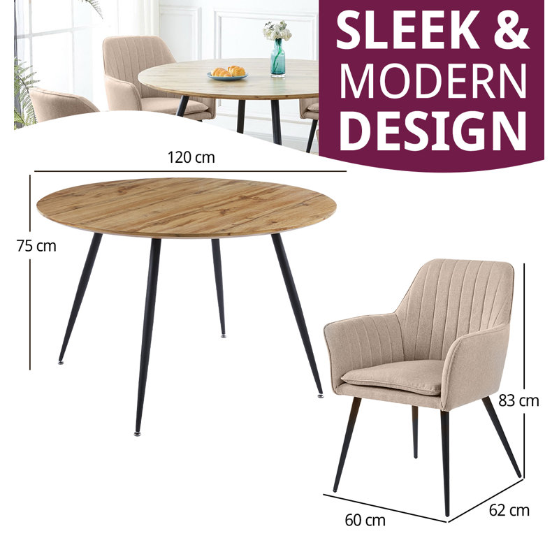 Mose 4 - Person Dining Set, Brown