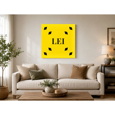 Almeria World Football City Luxury Diamond Monogram — Black Yellow Black — Canvas Wall Art