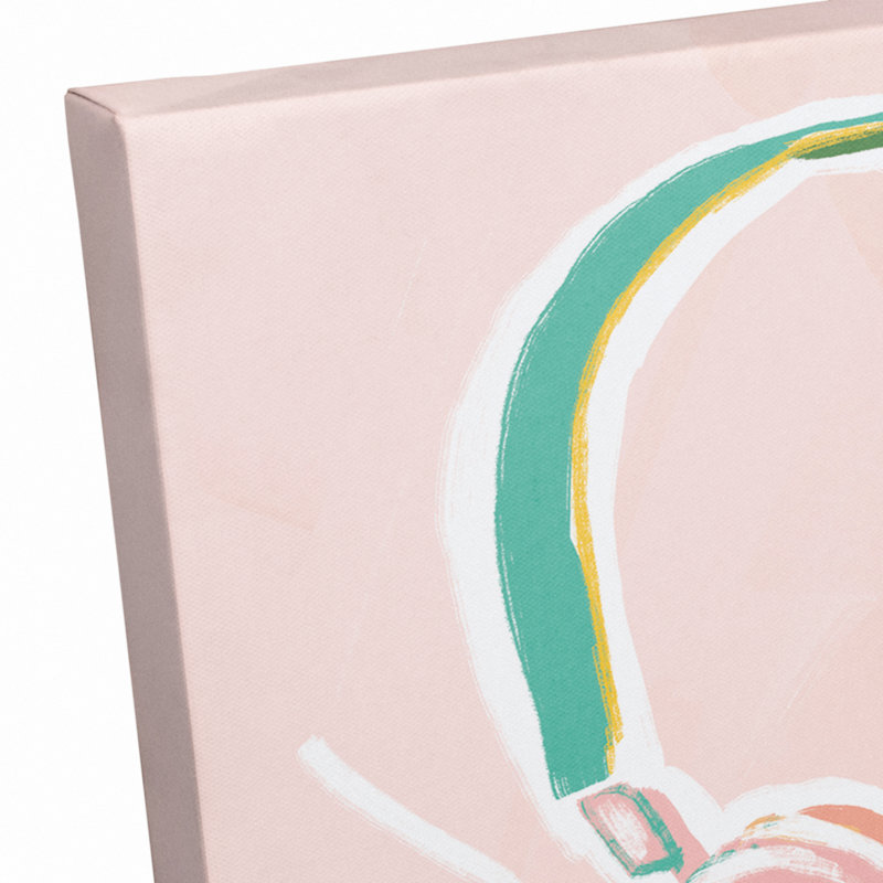 Art sur toile enroulée avec casque rosé Myah, H 20 po x l 20 po x P 1,25 po